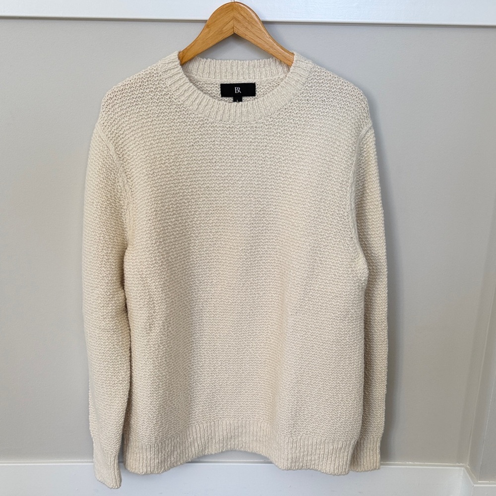 Banana Republic Men's Off-White Crewneck Sweater